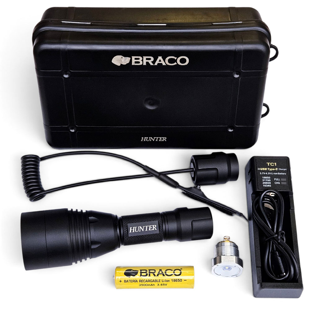 Braco_Hunter_PACK_1000px Linterna Braco Hunter PACK (Rojo-Blanco) - Imagen 1