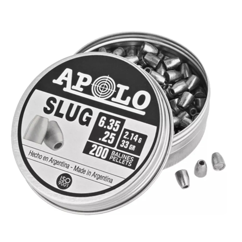 apolo slug 6,35 Slug 6.35mm Apolo 33gr 200pcs - Imagen 1
