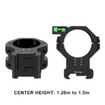 Monturas WH Ajustables 120MOA c/Nivel Negro 20mm - Imagen 3